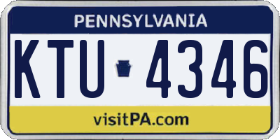 PA license plate KTU4346
