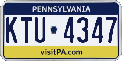 PA license plate KTU4347