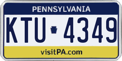 PA license plate KTU4349