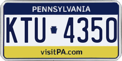 PA license plate KTU4350