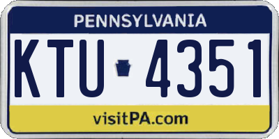 PA license plate KTU4351
