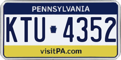PA license plate KTU4352