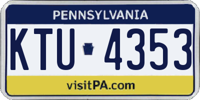 PA license plate KTU4353