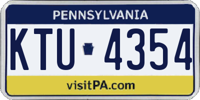 PA license plate KTU4354