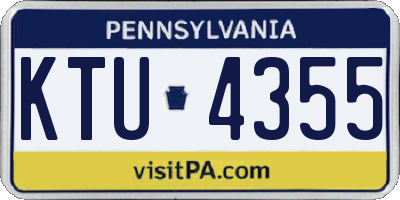 PA license plate KTU4355