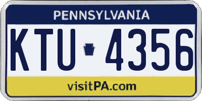 PA license plate KTU4356