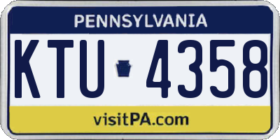 PA license plate KTU4358