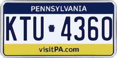 PA license plate KTU4360