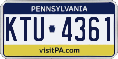 PA license plate KTU4361