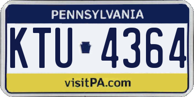 PA license plate KTU4364