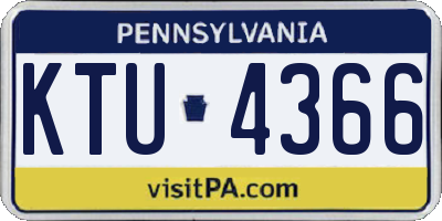PA license plate KTU4366