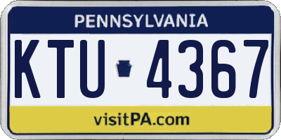 PA license plate KTU4367