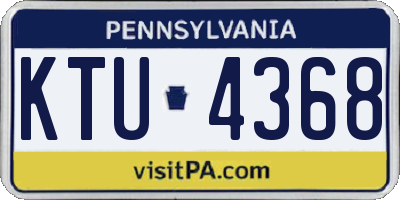 PA license plate KTU4368