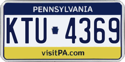 PA license plate KTU4369