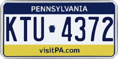 PA license plate KTU4372