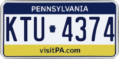 PA license plate KTU4374