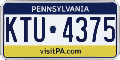 PA license plate KTU4375