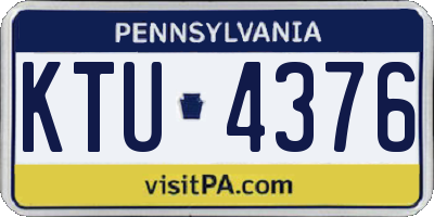 PA license plate KTU4376