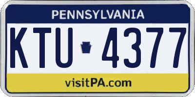 PA license plate KTU4377