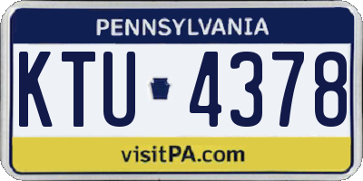 PA license plate KTU4378