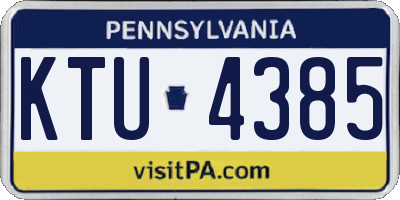 PA license plate KTU4385