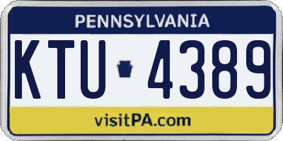 PA license plate KTU4389