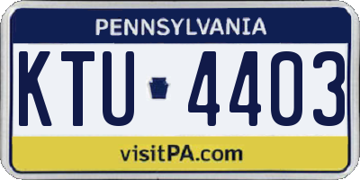 PA license plate KTU4403