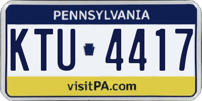 PA license plate KTU4417