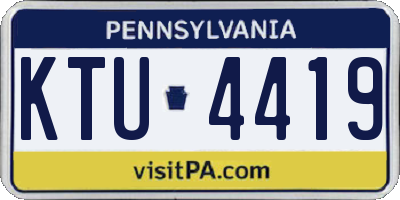PA license plate KTU4419