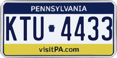 PA license plate KTU4433