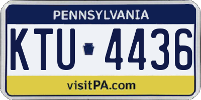 PA license plate KTU4436