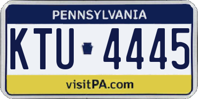 PA license plate KTU4445