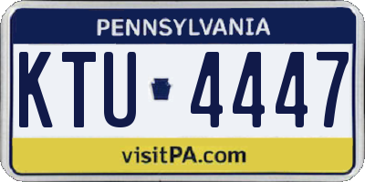 PA license plate KTU4447