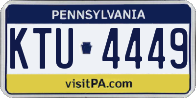 PA license plate KTU4449