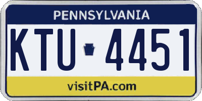 PA license plate KTU4451