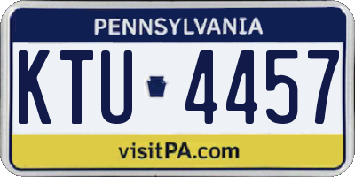 PA license plate KTU4457