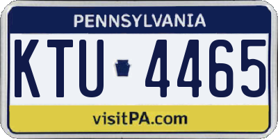 PA license plate KTU4465