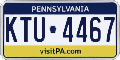 PA license plate KTU4467