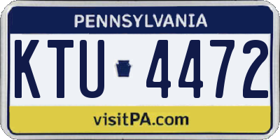 PA license plate KTU4472