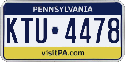 PA license plate KTU4478