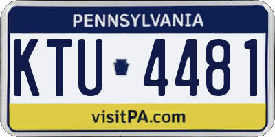 PA license plate KTU4481