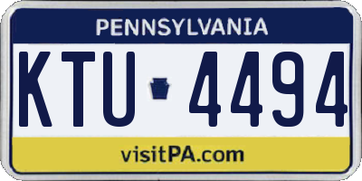 PA license plate KTU4494