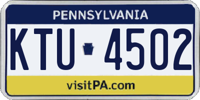PA license plate KTU4502