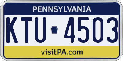 PA license plate KTU4503