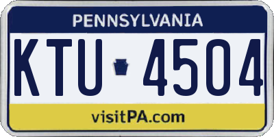PA license plate KTU4504