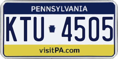 PA license plate KTU4505