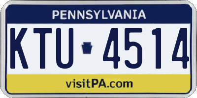 PA license plate KTU4514