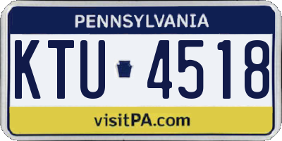 PA license plate KTU4518
