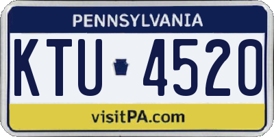 PA license plate KTU4520