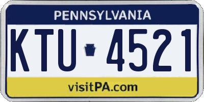 PA license plate KTU4521